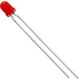 Vishay TLLR4401 Bedrade LED Rood Rond 3.2 mm 2 mcd 50 ° 7 mA 1.9 V