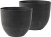 Ter Steege Plantenpot - 2x - zwart - kunststof - D33 x H29 cm - bloempot
