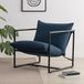 Zinus Ada Sling Accentstoel 79 x 68 x 79 cm, stoel met metalen frame en bekleding van gemalen schuim, marineblauw
