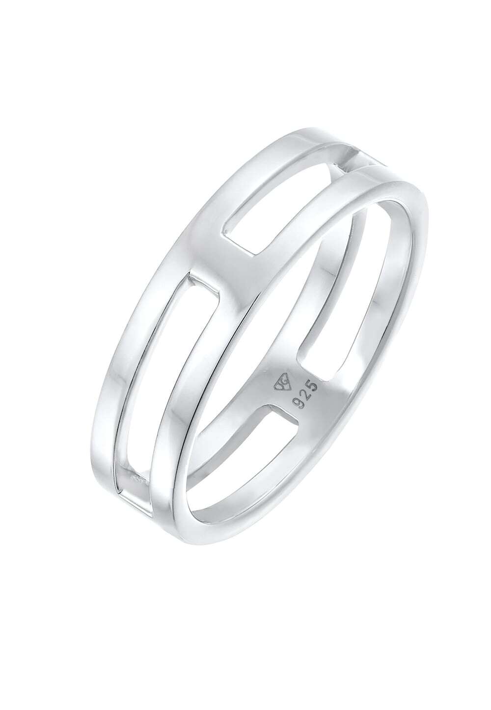 KUZZOI KUZZOI KUZZOI Ring Heren Band Ring Bar Solid Trend Basic in 925 Sterling Zilver Gold Plated Mannen sieraden