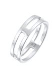 KUZZOI Ring Heren Band Ring Bar Solid Trend Basic 925 Sterling Zilver Gold Plated