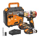WORX NITRO 18 V (20 V MAX) Accu-klopboormachine WX354.1 PowerShare Pro borstelloze 60 N.m bediening met 2 snelheden 10 mm in gewapend beton, 1 metselboor 8 mm1 accu 2 Ah 1 batterij 4 Ah