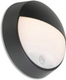 QAZQA Hortus lampe extérieure noire avec détecteur de mouvement, 10W LED, 21.5cm, IP54