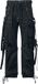 Gothicana Zwarte cargo broek met klinknagels en kettingen - Heren - W31L34
