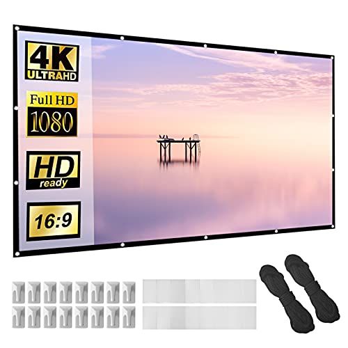 Lejiada Projectiescherm, 120 inch 16:9 opvouwbaar anti-vouw filmscherm voor thuis, kantoor, feest, klaslokaal, outdoor indoor films.