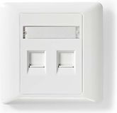 Nedis Netwerk Keystone-voorplaat - Frontplaat RJ45 - 2 poort(en) - ABS - Wit - Doos