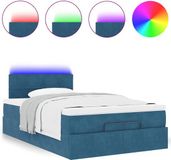 vidaXL - Ottoman bed with mattress and LEDs - 120x200cm - dark blue velvet
