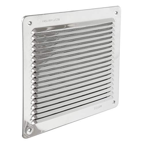 La Ventilazione LAR23IN Quadra ventilatierooster met bescherming tegen insecten, Inox430, 22,5 x 228 mm