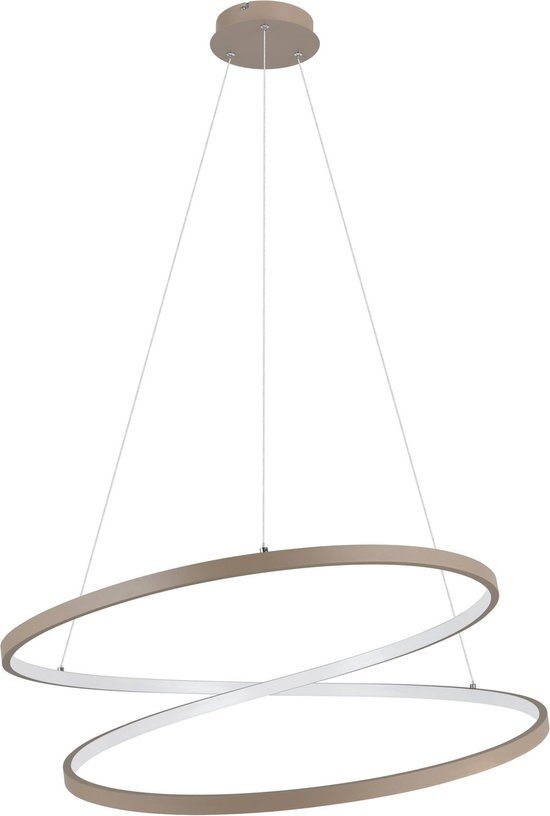 EGLO Ruotale Hanglamp - LED - &#216; 70 cm - Zandkleur/Beige/Wit