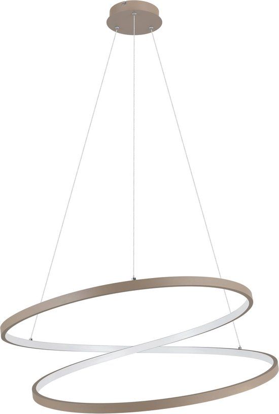 EGLO Ruotale Hanglamp - LED - Ø 70 cm - Zandkleur/Wit