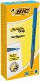 BIC Highlighter Grip Surligneur Pointe biseautée Bleu 12 Pièces