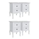VidaXL Nachtkastjes met 2 lades 4 st MDF Wit
