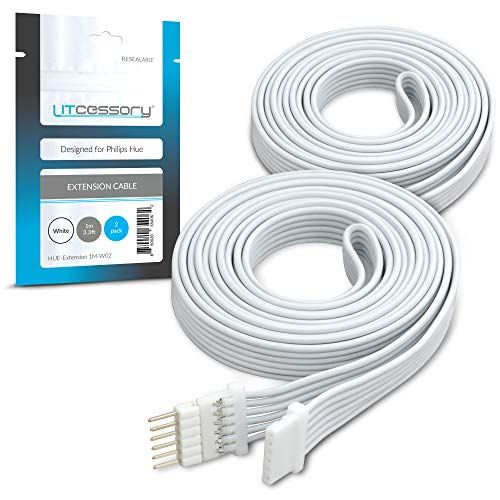 Litcessory Verlengkabel voor Philips Hue Lightstrip Plus (2x 1m) - Wit