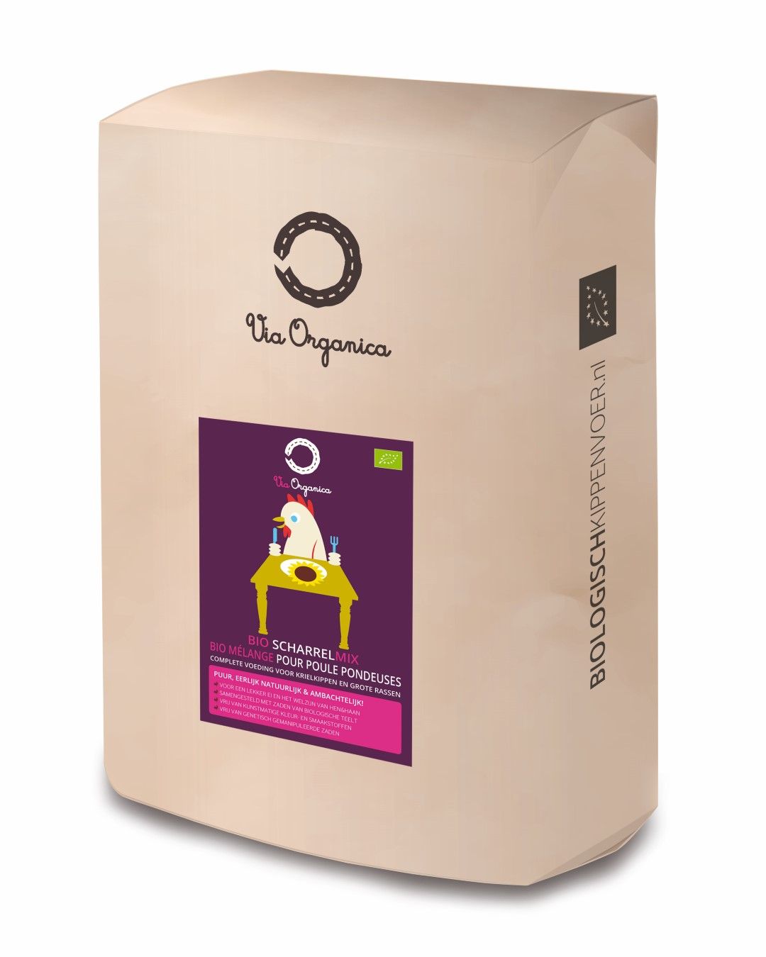 Via Organica Bio Scharrelmix 12 5kg - biologisch kippenvoer