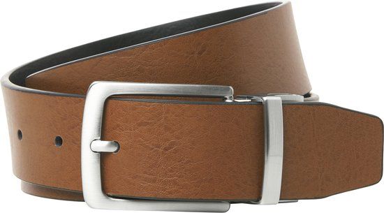 JACK & JONES JACRIO REVERSIBLE LEATHER BELT NOOS Zwart