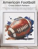 American Football Cross Stitch Pattern: A Partial Coverage Watercolour Sports Art Design