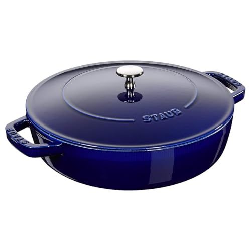 Staub Bräter mit Chistera, induktionsgeeignet, Gusseisen, Dunkelblau, 28 cm