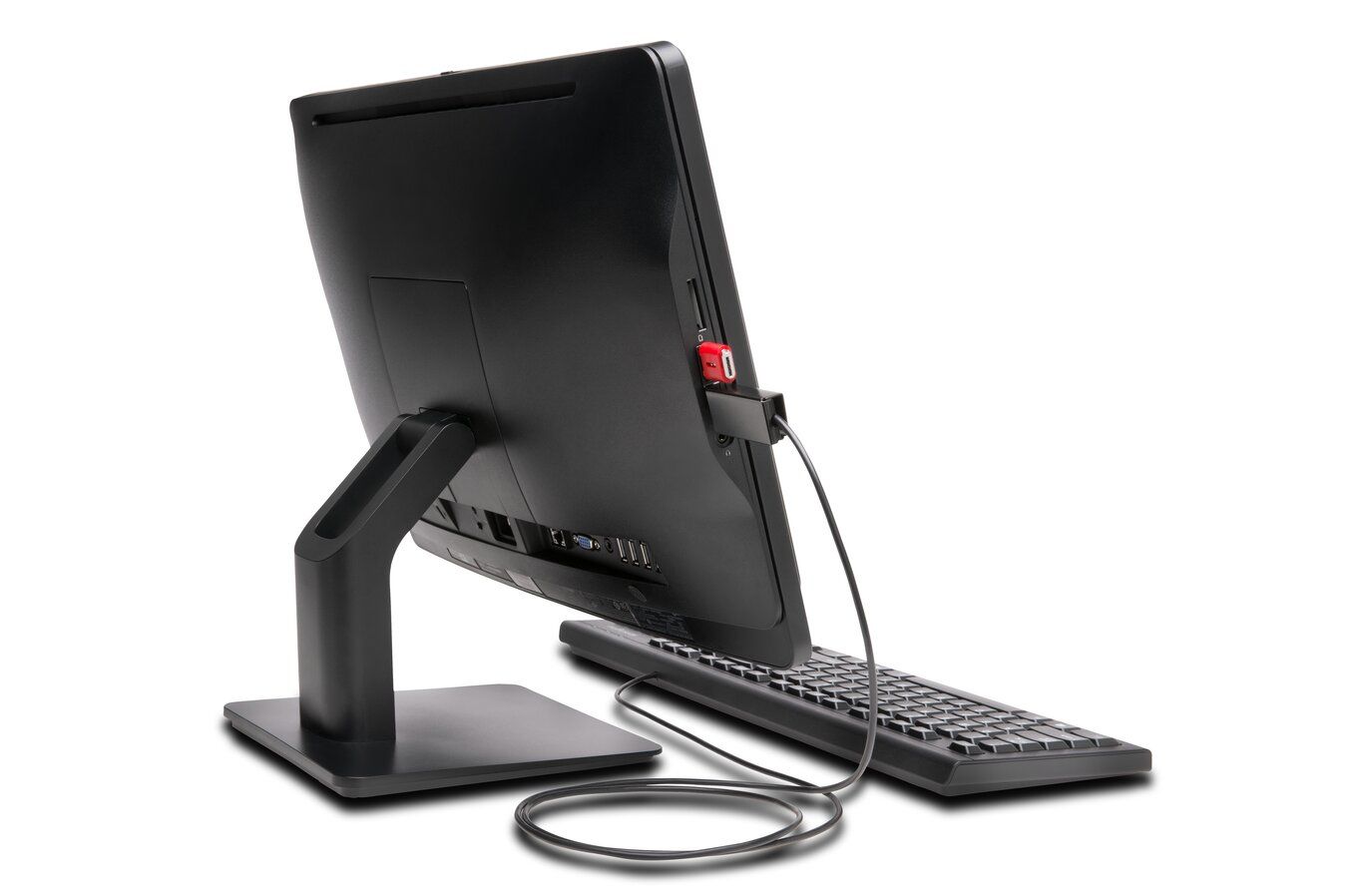 Kensington USB Port Lock with Cable Guard - Black - Flat Key