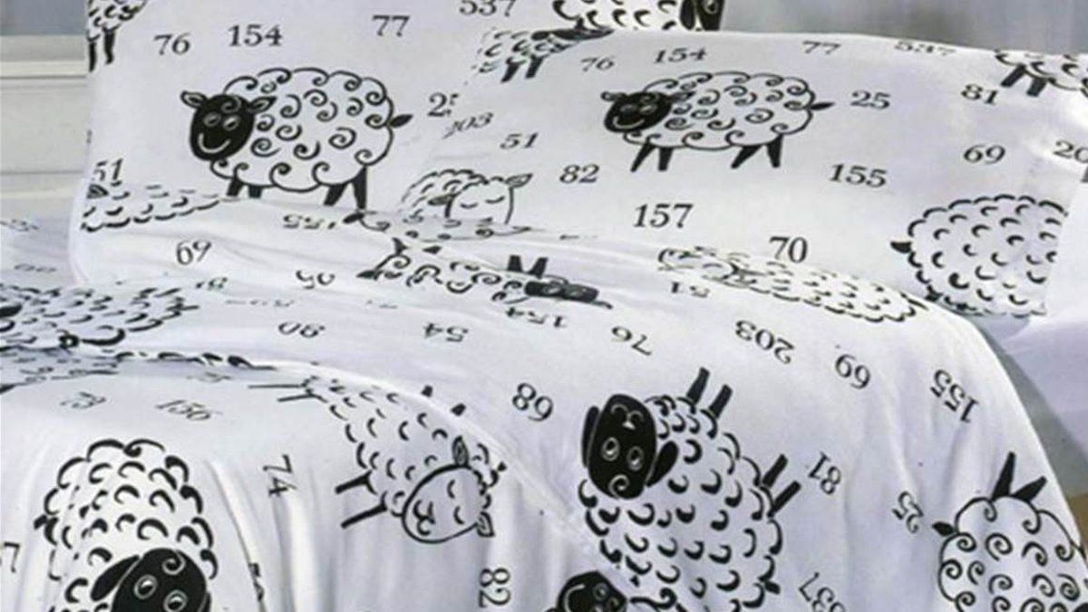 Snoozing Schaap Dekbedovertrek Lits-jumeaux 240x200/220 cm + 2 kussenslopen 65x65 cm - Wit - Zwart