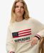 Superdry Femme Pull en Maille col Rond Americana Cream Taille: 34