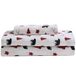 Beatrice Home Fashions Cozy Cabin 3-delige twin microfiber beddengoed lakenset met diepe zakken, rustiek patchwork geruite hert, rood/zwart