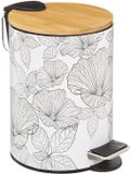 5five JJA Pedaal cosmetica bak 3 l Bamboe Blanc Rond Gebloemd