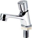 Merkloos Fonteinkraan Wastafelkraan met 1 handvat - Waterfall waterval - Zelfsluitend - Verchroomd staal - Openbare badkamer