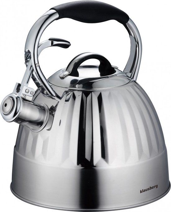 KLAUSBERG 7479 Fluitketel - 3L - RVS - Grijs - Geschikt voor alle warmtebronnen