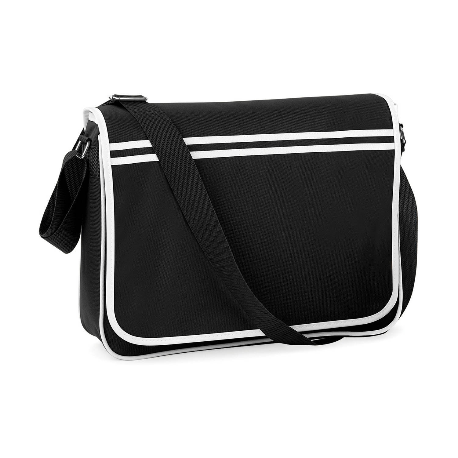 Bagbase Retro Schoudertas Black/White 12 Liter