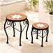 Dandibo - Lot de 2 tabourets à fleurs en mosaïque ronds 20 et 27 cm, porte-fleurs 12014, table d'appoint, support pour plantes, petite table en mosaïque