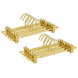 Amber Home Premium Matte Gold Aluminium Broek Hangers 10 Pack, 31 cm