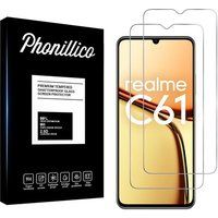 Phonillico® Gehard glas voor Realme C61 [Pack 2]