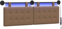 vidaXL - Hangend hoofdbord - Met LED-verlichting - Cappuccino - Kunstleer