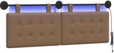 vidaXL - Hangend hoofdbord - Met LED-verlichting - Cappuccino - Kunstleer
