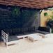 Prolenta Maison Exclusive - Tuinset voor de tuin, 8-delig, met kussens, wit, massief grenenhout