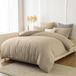 TRANKIELO® - Set de literie 180 x 200 cm - Microfibre zandybeige - Repassage et sans froissage - Incluant 2 taies d'oreiller 80 x 80 cm