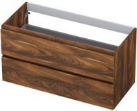 INK - Onderkast 2 Laden Greeploos met Houten Keerlijst - 1000x450x520 Mm - Noten