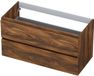 INK - Onderkast 2 Laden Greeploos met Houten Keerlijst - 1000x450x520 Mm - Noten