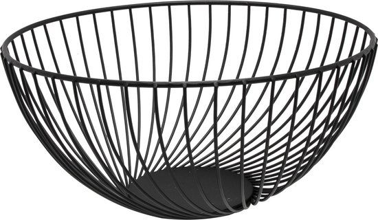 Easyline Fruitmand - Zwart - Rond - 25 cm - Metaal