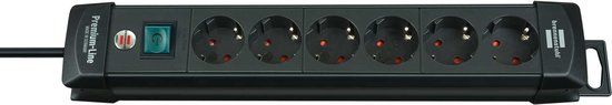 Brennenstuhl Premium-Line Stekkerdoos - 6-voudig - Zwart - 3 meter