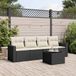 Maison Exclusive - Ensemble de meubles de jardin 5 pièces avec canapé et coussins, noir, en polyrotin