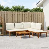 vidaXL - 6-delige set - Massief acaciahout & touw - Naturel