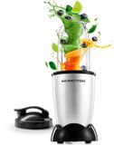 GOURMETmaxx Mr. Magic Mixer 4-delig | 400 W motor, kruisvormig mes, beker van 500 ml & meeneemdeksel | Smoothiemaker & staande mixer | Voor shakes, dipsauzen en sauzen | Gemakkelijk schoon te maken | zilver/zwart