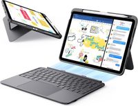 ESR Toetsenbord Hoes Geschikt voor iPad Air 11 (2024/2025/2026) / Air 10.9 (2022/2020) | Flex Book Case | Magnetisch Afneembaar Toetsenbord | Beschermhoes met Standaard | Grijs
