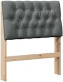 vidaXL - Gestoffeerd hoofdbord - Donkergrijs - 80 cm - Massief grenenhout