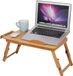 Merkloos / Sans marque Shenzhen Haorui Industrial Technology Co., Ltd. In hoogte verstelbare laptoptafel voor bed bank - verstelbare laptopstandaard - bamboerek - kantelbaar ontbijtbureau met lade
