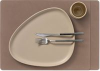 LIND DNA Placemats Nupo - Leer - Truffel - 45 x 35 cm - 2 Stuks