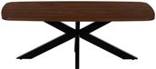 Giga Meubel Salontafel Jaimy Walnoot – Deens Ovaal – Melamine en Metaal – 100x50x35 cm