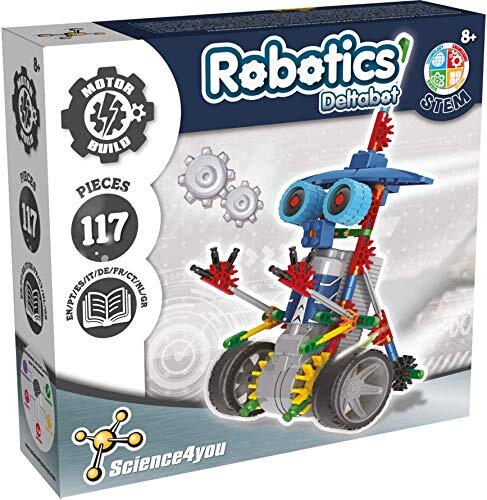 Science 4 You - Robotics Deltabot - Robotica-kit voor kinderen met 117 onderdelen, bouw je robot interactief, robot om in elkaar te zetten, educatieve spelletjes voor kinderen van 8 jaar