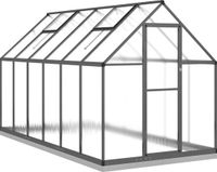 vidaXL Tuinkas met basisframe 334x169x202 cm aluminium antracietkleur